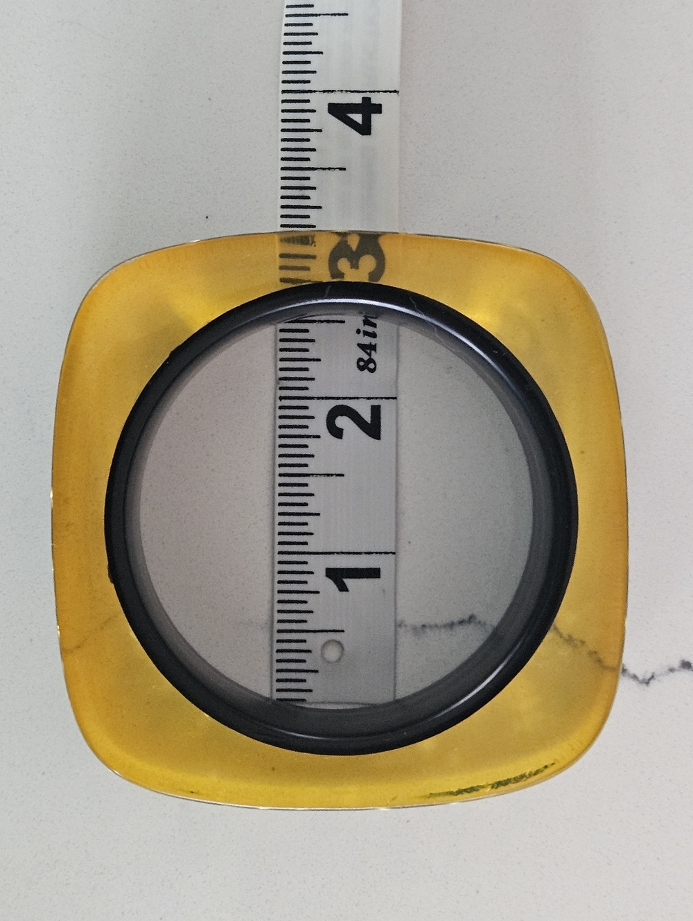 Rare Vintage Luxury Designer Black Yellow Greek Key Lucite Bangle Bracelet - Picture 5 of 14